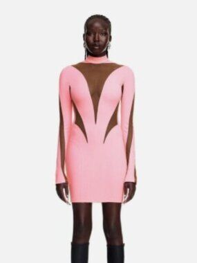 NEW WITH TAGS! Mugler COLLAB Women's Pink Going out dress, Medium